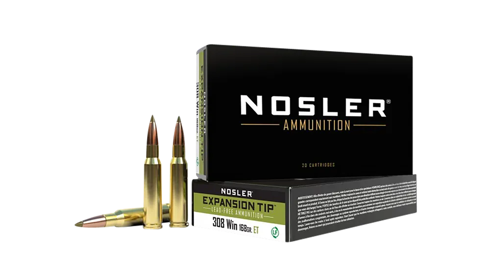 Nosler 40035 E-Tip .308 Win 168gr Lead-Free Ammo - 20 Rounds/Box