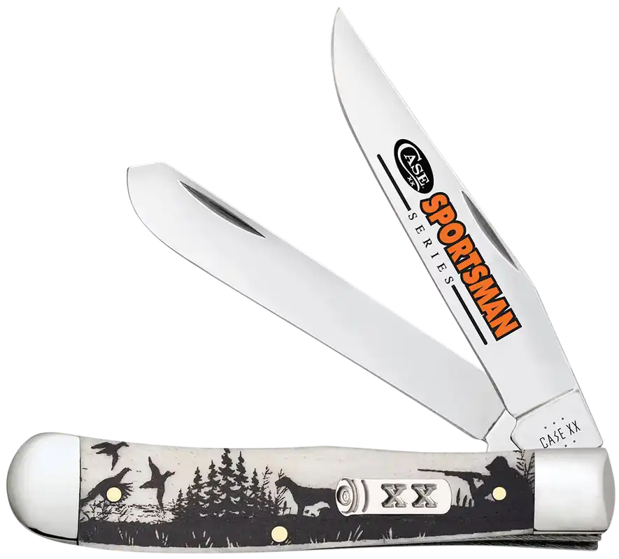 Case 81224 Trapper Sportsman Folding Knife with Natural Bone Handle and Mirror Polished Tru-Sharp SS Blade