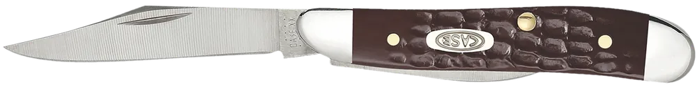 Peanut Folding Knife with Tru-Sharp SS Blade and Brown Jigged Handle