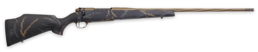 Weatherby Mark V Weathermark LTD 6.5 RPM Rifle with Burnt Bronze Cerakote Finish and Monte Carlo Stock