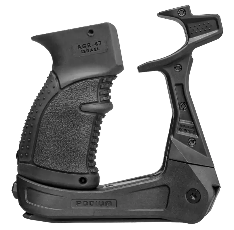 AK-Podium Bi-Pod with AGR-47 Pistol Grip for AK-47/AK-74 - Black Reinforced Polymer by FAB Defense