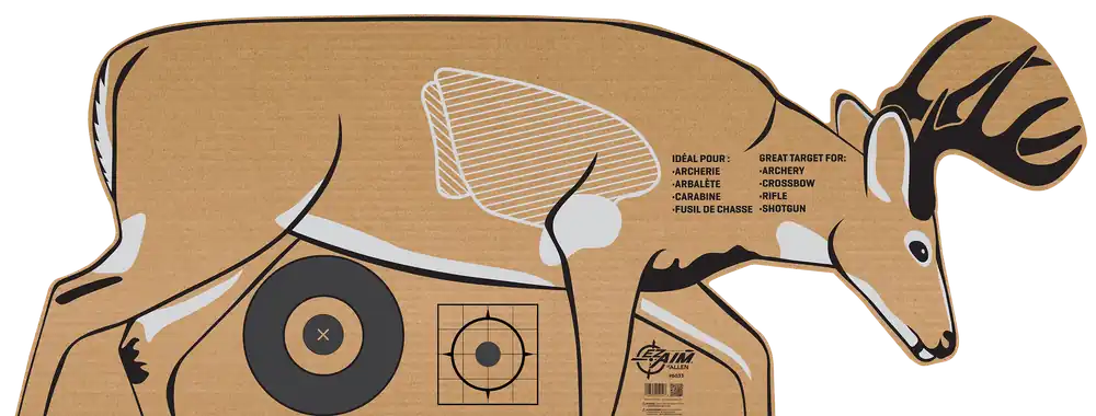 EZ-Aim 6033 Deer Silhouette Target for Crossbow/Rifle/Shotgun - Brown/White