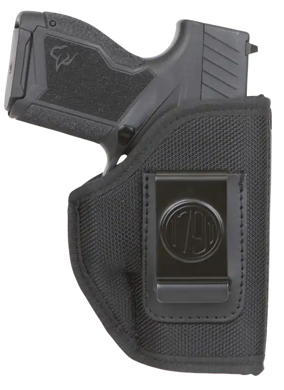 1791 Gunleather Premium Nylon IWB Holster, Size 01, Black, Right Handed Belt Clip