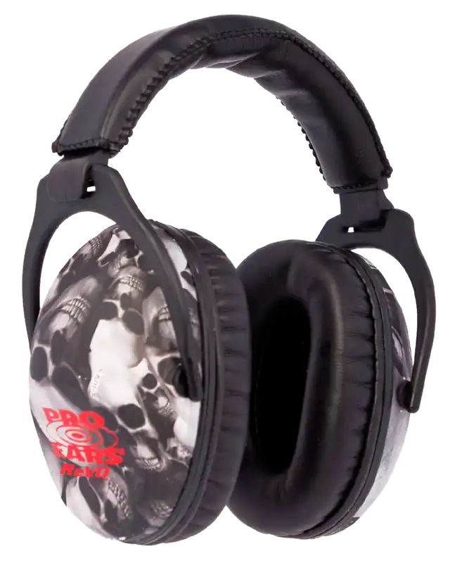 Pro Ears ReVO Youth Skull Pattern Passive Ear Muffs, 26 dB, Black