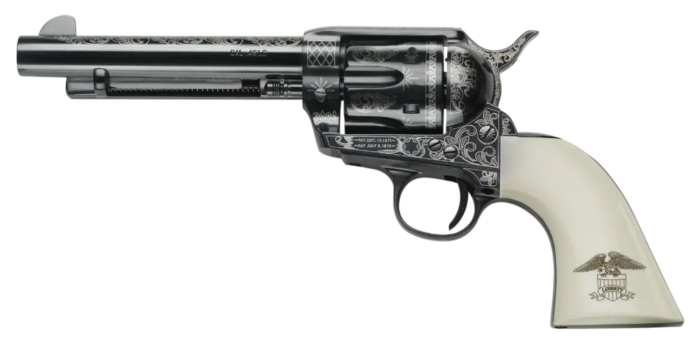 Pietta 1873 GW2 Liberty 45 Colt Revolver with Engraved Steel and Ultra Ivory Grip