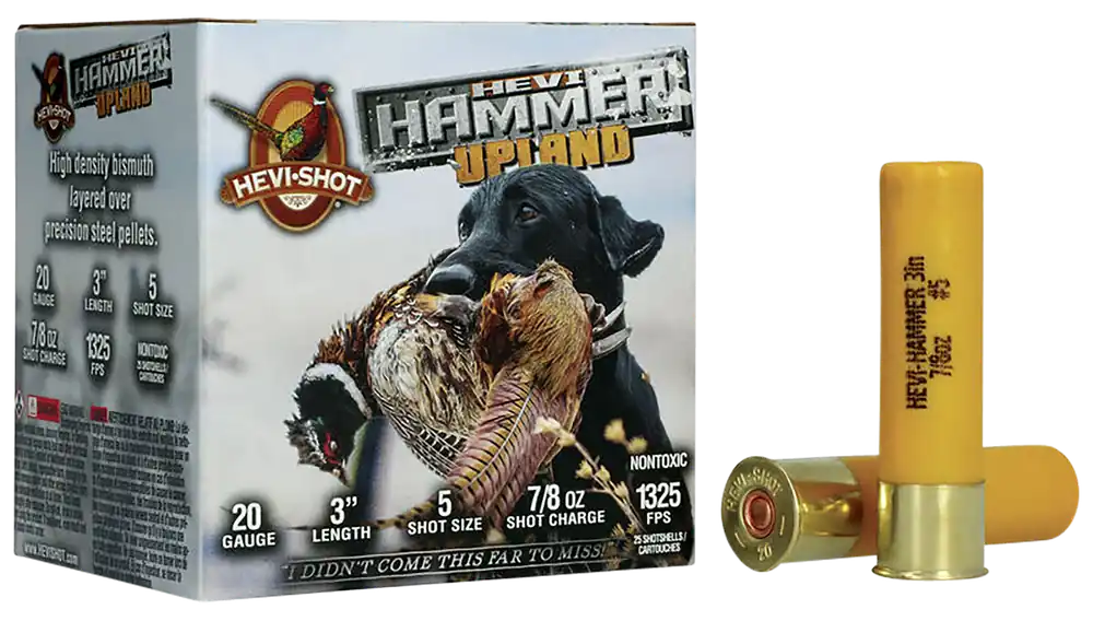 HEVI-Shot HS29225 HEVI-Hammer Upland 20Ga 3" 7/8oz Steel/Bismuth #5 25/Box