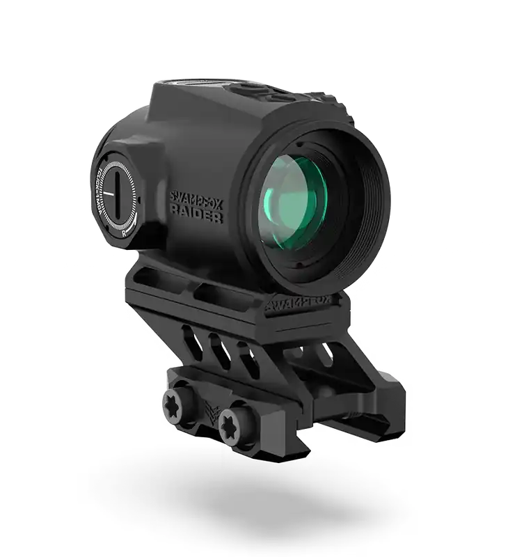 Swampfox Raider Micro Prism 1x20mm with Green Laser and Bullet Rise Reticle