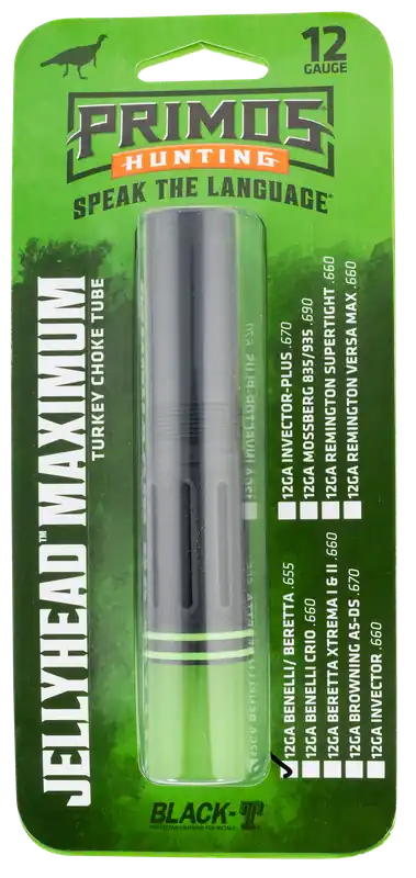 Primos JellyHead Maximum Turkey Choke for Benelli/Beretta Mobil 12 Gauge - Ported Steel with Black-T Coating