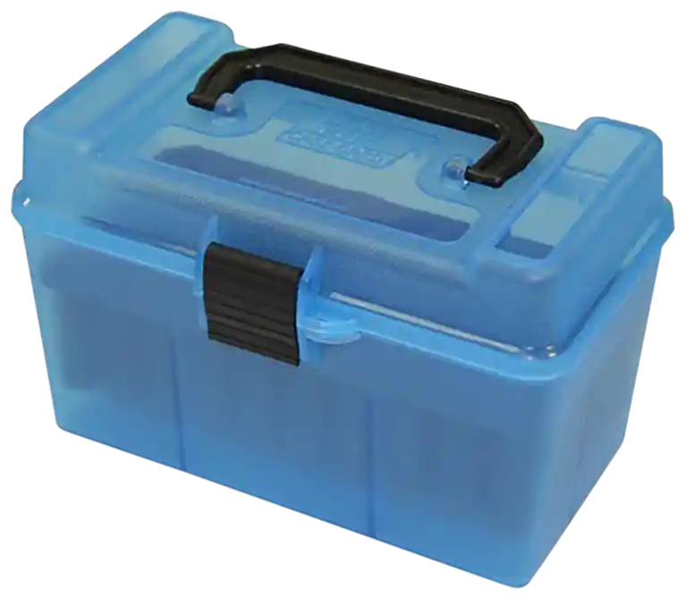 MTM Case-Gard Deluxe 50-Round Ammo Box - Clear Blue Polypropylene