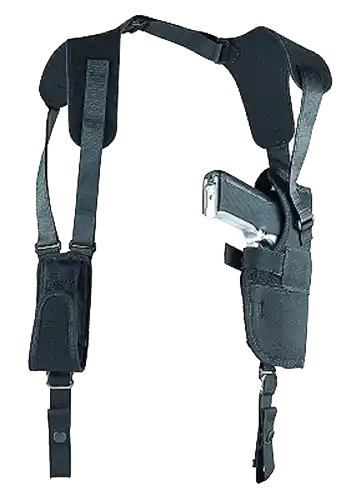 Uncle Mike's Sidekick Vertical Shoulder Holster for Large Semi-Auto, Right Hand, Black Cordura, 3.75-4.50" Barrel
