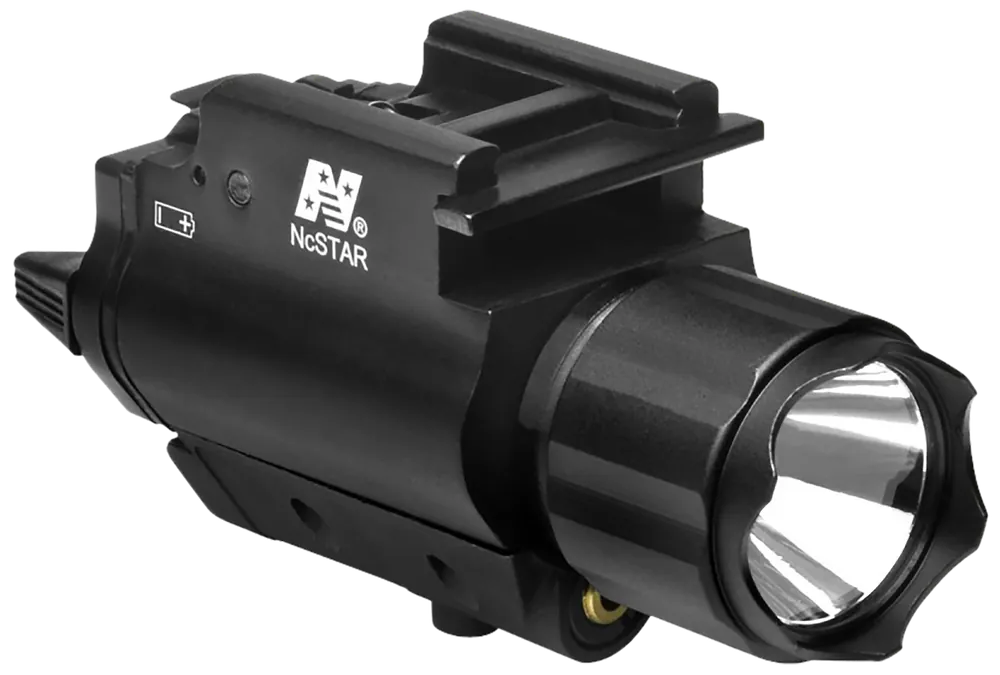 NcStar AQPFLSG 200 Lumen Flashlight & Green Laser with Black Anodized Finish