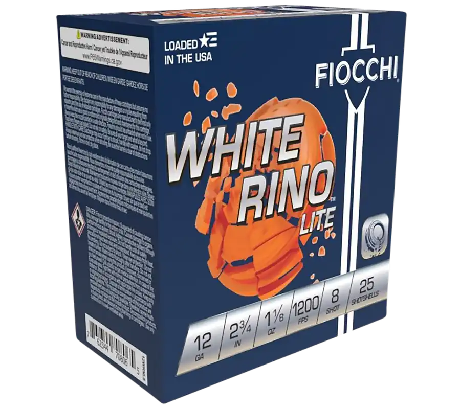 Fiocchi Exacta Target White Rino Lite 12 Gauge Shotgun Shells - 25 Rounds