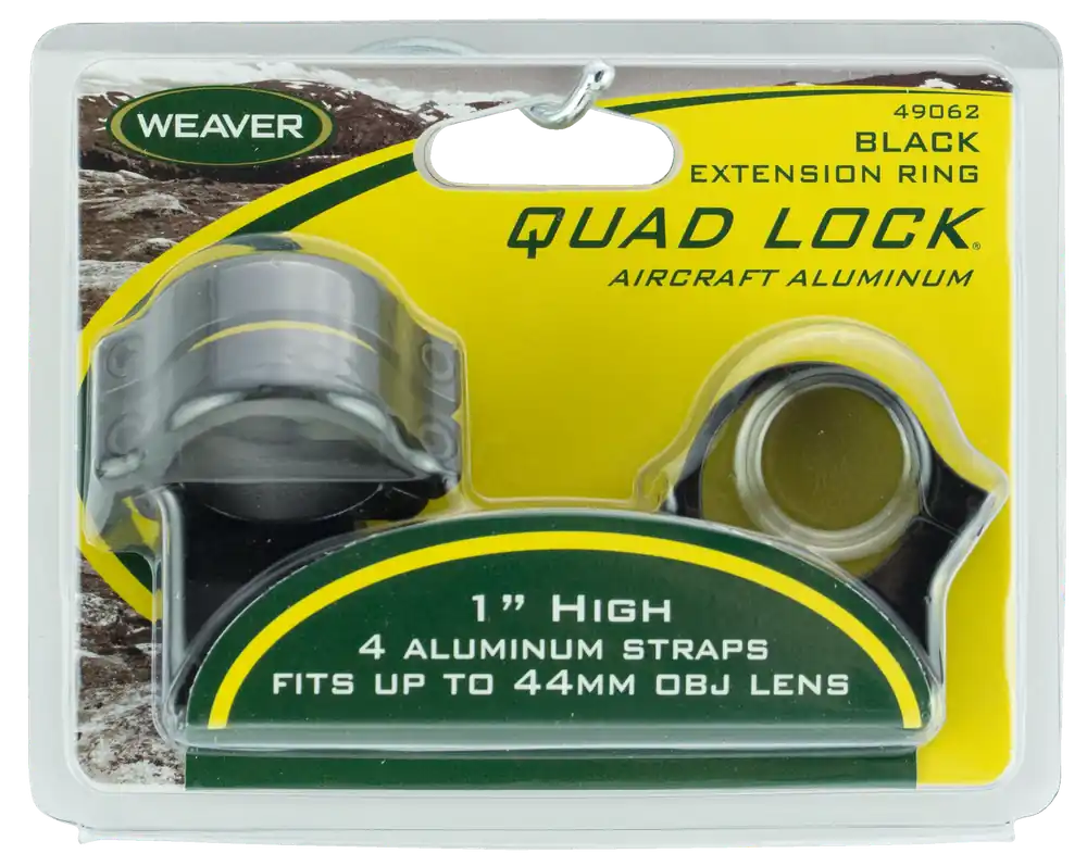 Weaver 49062 Quad Lock Detachable Rings - Black 1" High Extended