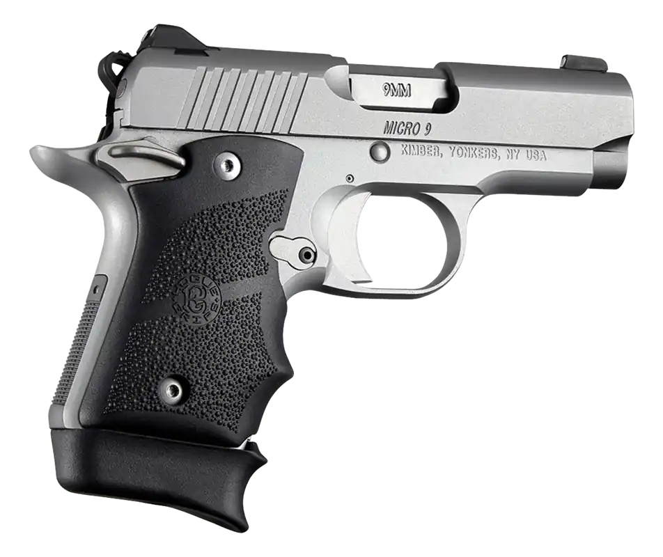 Hogue 39080 Black Rubber Grip with Finger Grooves for Kimber Micro 9