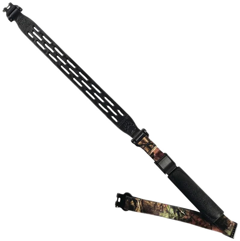 Kodiak-Air Rifle Sling: Black NAVCOM Rubber & Mossy Oak Nylon, Adjustable Design