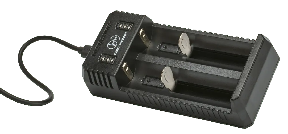 Cloud Defensive UI2 Custom Battery Charger for 18650/18350 Li-ion Batteries and Outxe Wireless Power Bank