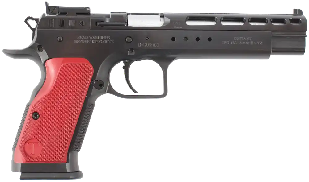 Tanfoglio Gold Match 10mm Auto 14+1, 6" Blued Barrel, Optic Ready Steel Slide & Frame