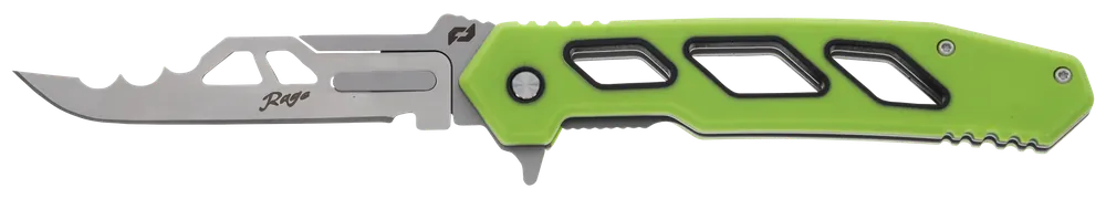 Schrade Isolate Enrage 8.3" Scalpel with Green Carbon Fiber Handle and Accessories