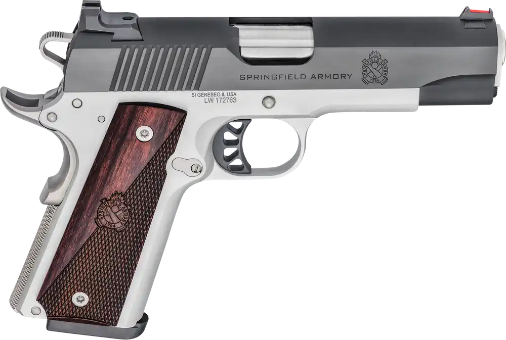 Springfield Armory Ronin 1911 .45 ACP Pistol - 4.25" Barrel, Blued Slide, Cerakote Frame, Wood Grip