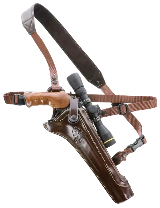 Galco Kodiak Hunter Chest Holster for S&W N Frame and Ruger Blackhawk 7.5" - Right Hand, Havana Brown Leather