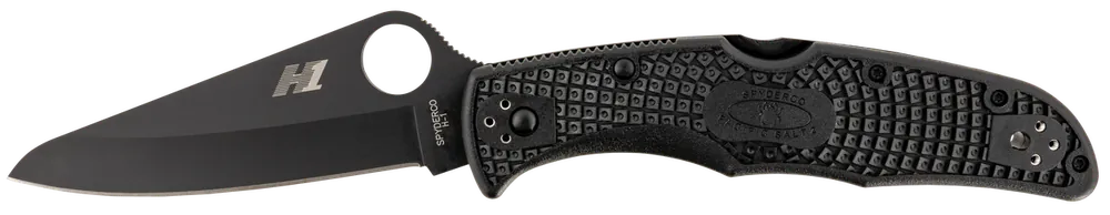Spyderco Pacific Salt 2 Black H2 Steel Folding Knife with Textured FRN Handle