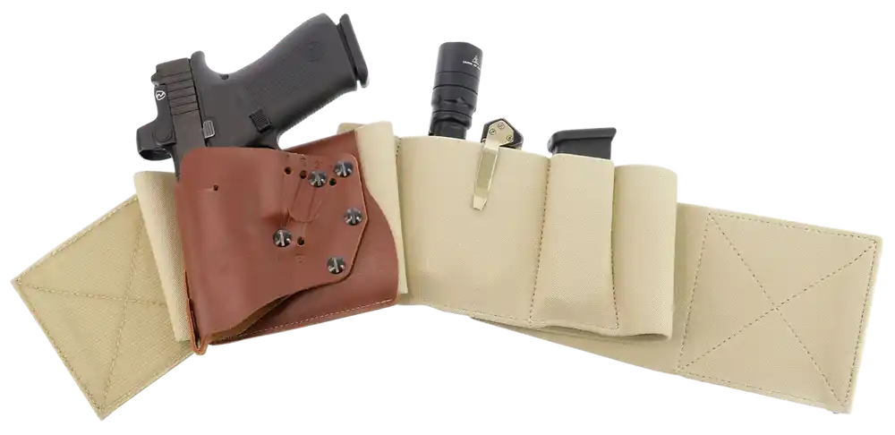 Galco UnderWraps Elite Khaki Large Handgun Holster - Leather/Nylon