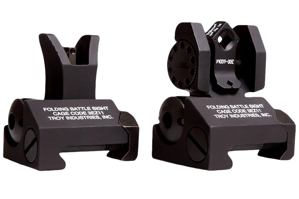 Troy Ind Tritium Micro BattleSight Set for M4 - Front & Dioptic Rear, Black Anodized