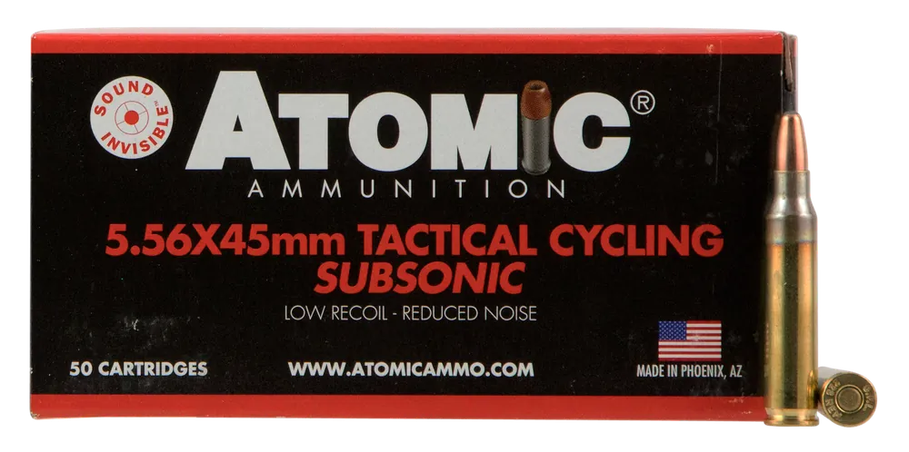 Atomic Ammunition 5.56x45mm Subsonic Soft Point Rounds - 50/Box