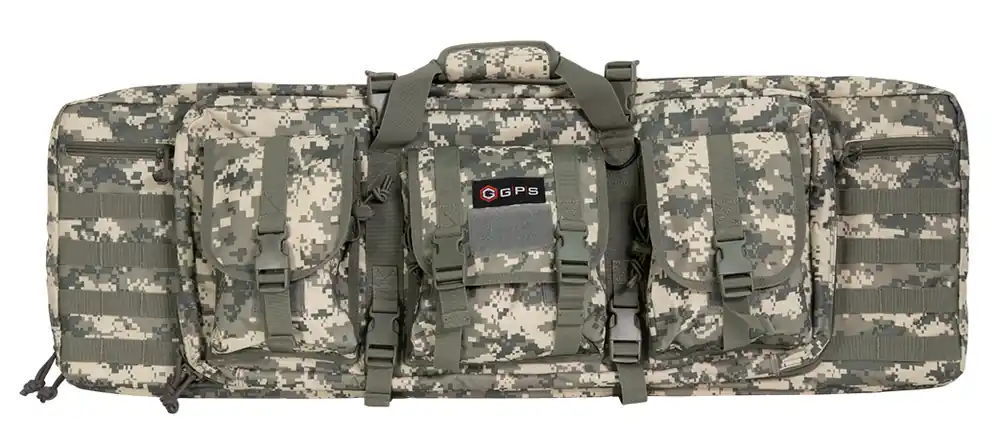 GPS DRC36ACU 36" Double Rifle Case with Pistol Sleeves & Lockable Zippers