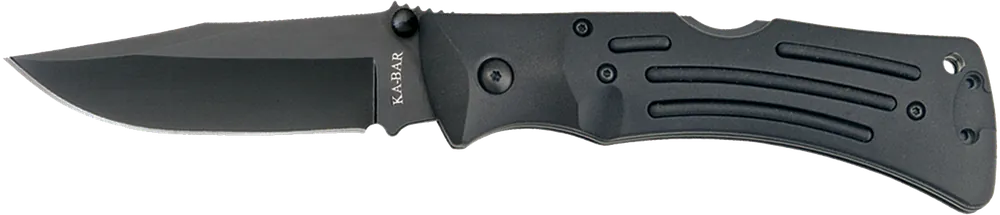 Ka-Bar 3050 Mule Folding Knife with Black Zytel Handle and Stonewashed AUS-8A Blade
