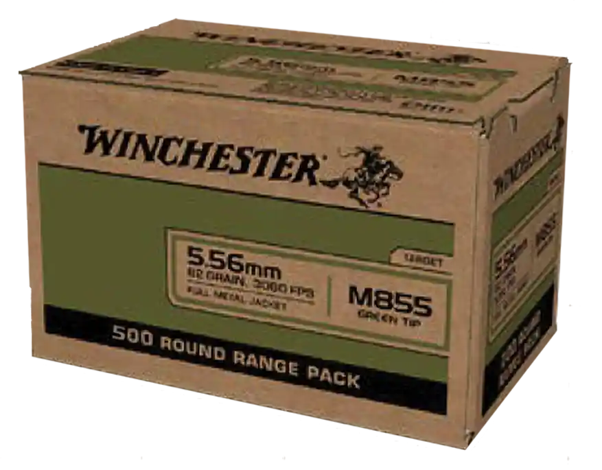 Winchester Ammo WM855500 USA M855 5.56x45mm NATO 62gr FMJ 500/Box