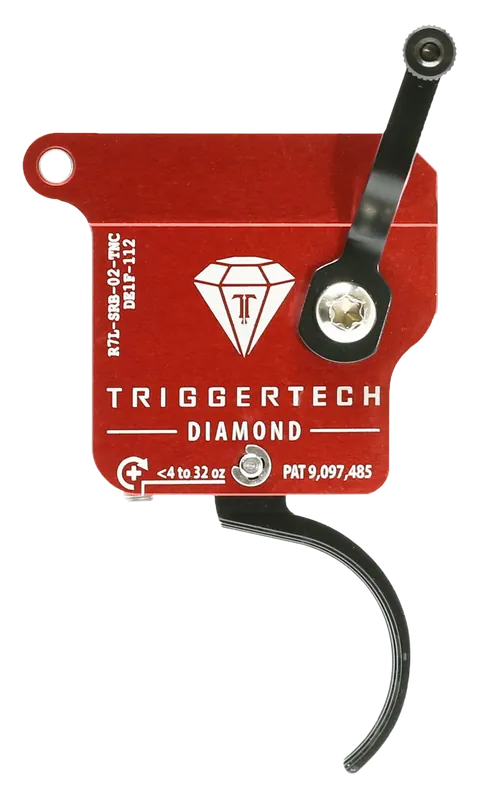 TriggerTech Diamond Curved Trigger for Remington 700 Left Hand, Single-Stage, No Bolt Release