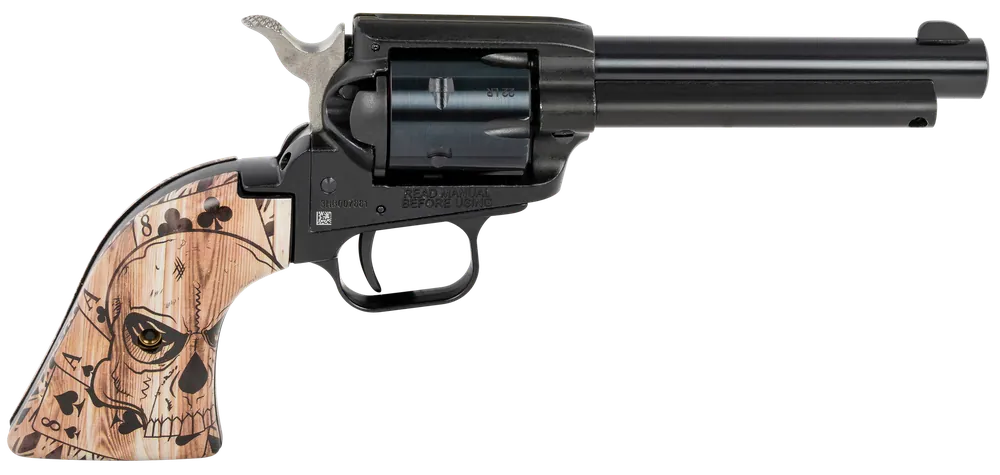 Heritage Mfg RR22B4DMH Rough Rider Revolver with Dead Man's Hand Ivory Grips - 22 LR, 6 Shot, 4.75" Barrel