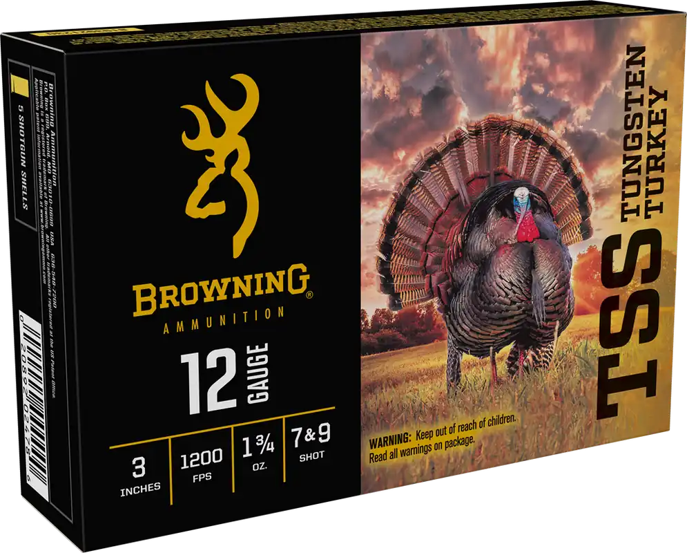 Browning TSS Tungsten Turkey Ammo 12 Gauge 3" 1 3/4oz 7/9 Shot 5/Box