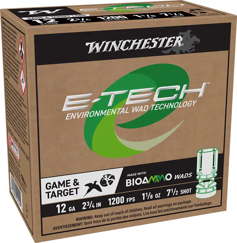 Winchester E-Tech 12 Gauge 7.5 Shot Ammo - 25 Rounds per Box