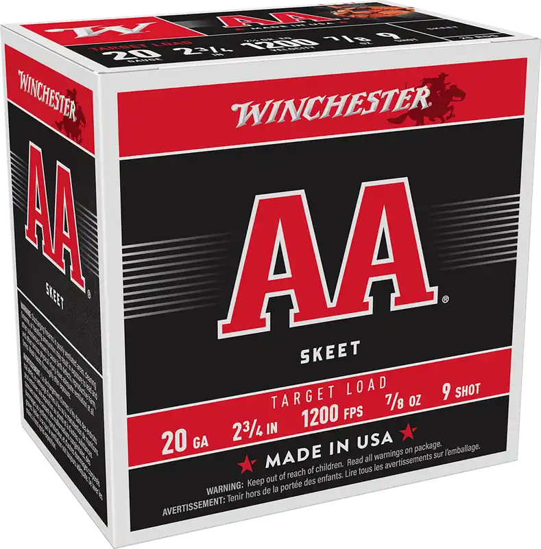 Winchester AA209 20 Gauge 2.75" 7/8oz #9 Shot Ammo - 25 Rounds Per Box