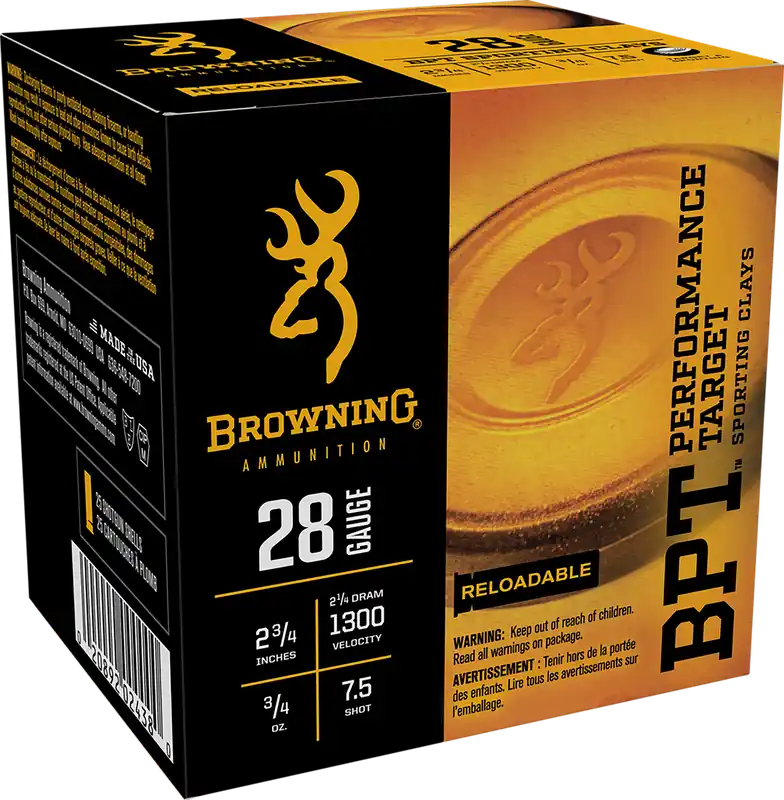 Browning BPT Performance Target 28 Gauge Sporting Clay Ammo - 25 Rounds