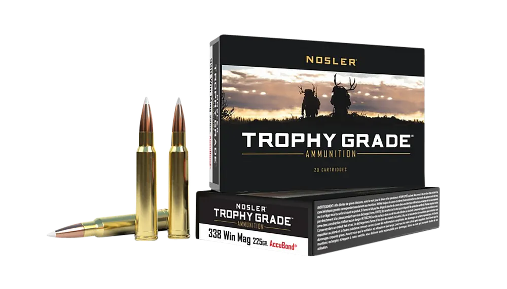 Nosler Trophy Grade .338 Win Mag 225gr AccuBond Ammo - 20 Rounds