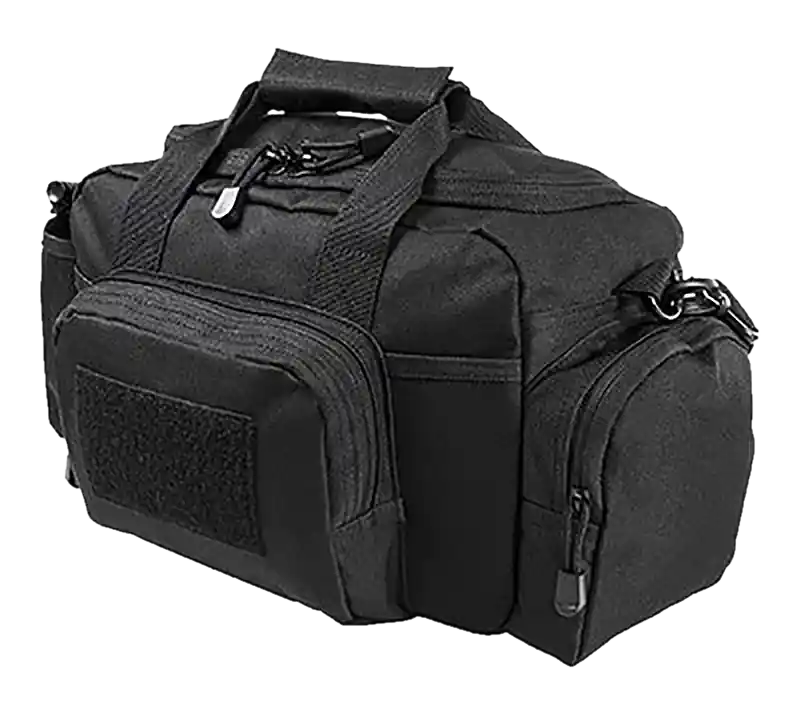 Compact Black VISM Range Bag with Side Pockets and PALs Webbing