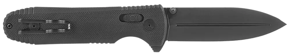 SOG Pentagon XR LTE Folding Knife with Graphite TiNi Blade and Black G10 Handle