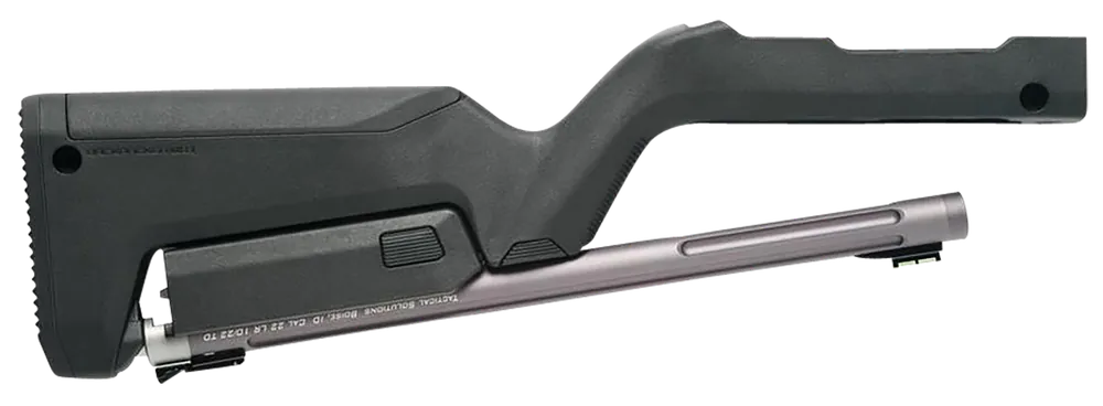 Tactical Solutions X-Ring Takedown Barrel & Stock Combo for Ruger 10/22 - Gunmetal Gray, 16.50" Fluted & Threaded with Fiber Optic Sight, Black Magpul Backpacker Stock