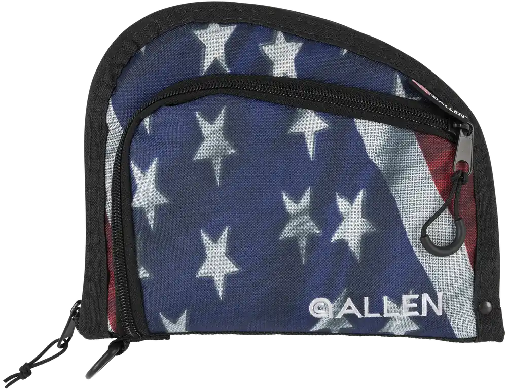 Allen 7719 USA Flag Handgun Case with Lockable Zippers & Foam Padding, 9" x 7"
