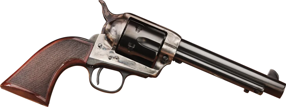 Taylors & Company 556205DE Smoke Wagon .357 Mag 6rd 5.5" Blued/Case Hardened Steel with Checkered Walnut Grip (Taylor Tuned)