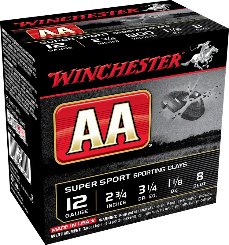 Winchester AA Sporting Clay 12 Gauge 2.75" 8 Shot Value Pack - 100 Rounds