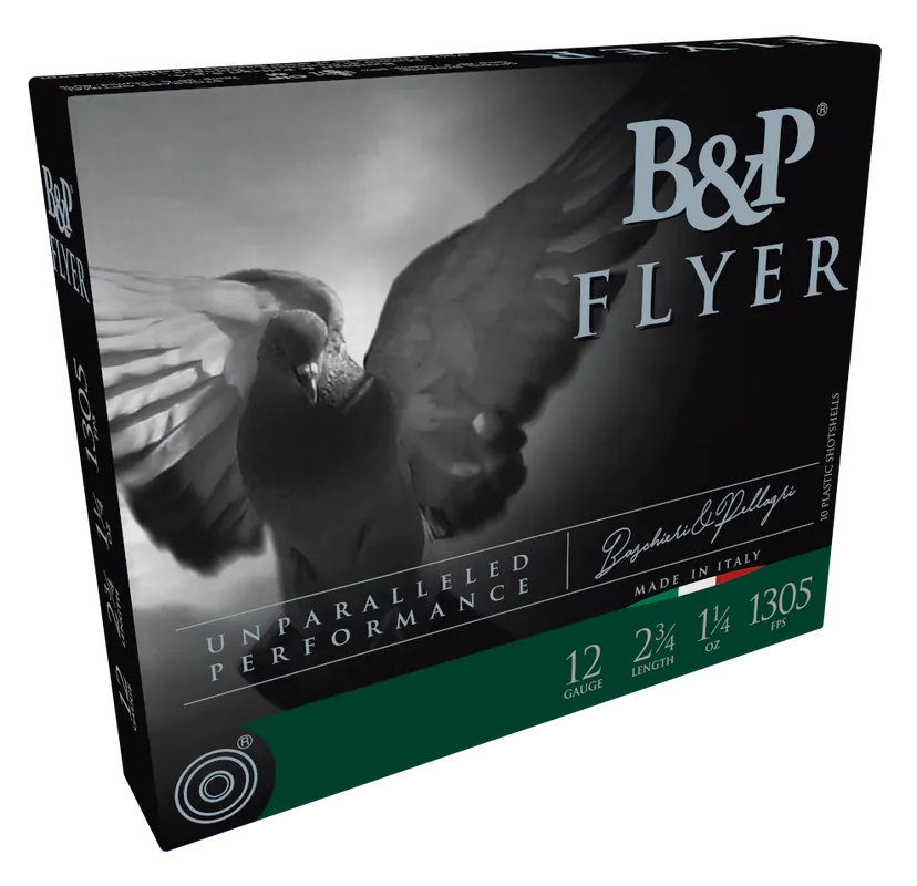 B&P 12 Gauge Competition Shotgun Shells - 1 1/4oz, 8 Shot, 10/Box, 10/Case