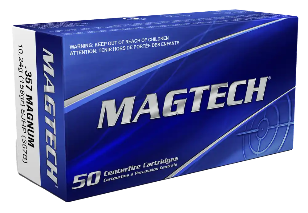 Magtech 357B 357Mag 158gr SJHP Ammo - 50 Rounds/Box, 20 Boxes/Case