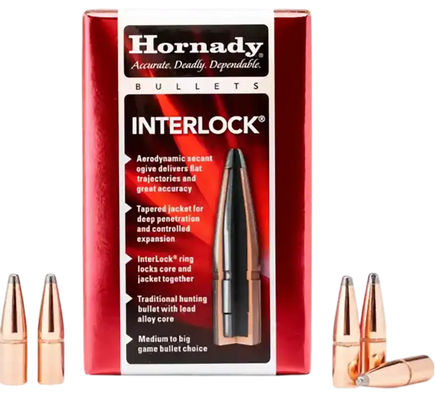 Hornady InterLock .358 200gr Spire Point Bullets - 100/Box, 15/Case