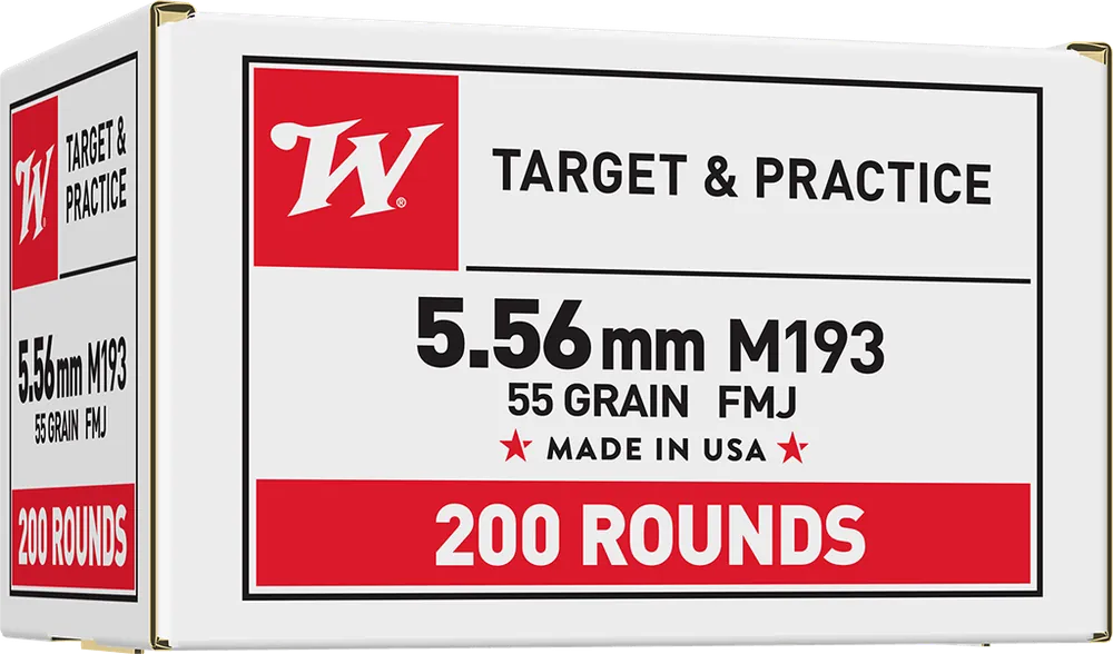 Winchester USA M193 5.56x45mm NATO 55gr FMJ 200 Rounds Value Pack