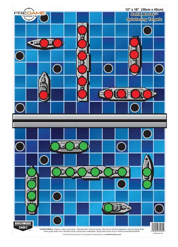 Birchwood Casey Pregame Battle at Sea Target Sheets, 12" x 18", 100 Pack