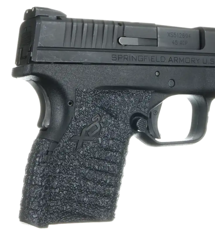 Springfield XD-S 9/40/45 Small Backstrap Textured Black Rubber Adhesive Grip - Talon Grips 207R